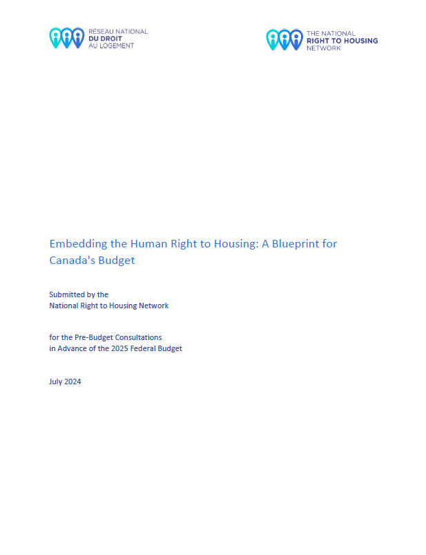 NRHN - National Right to Housing Network’s 2025 Pre-Budget Submission