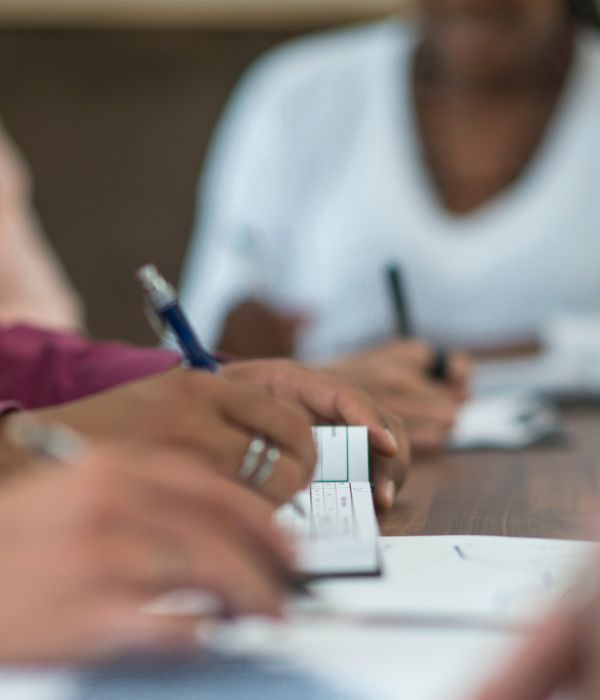 people writing reports