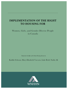 Report 3: Implementation of the Right to Housing for Women, Girls, and Gender Diverse People in Canada