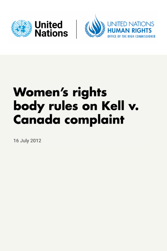 Women’s rights body rules on Kell v. Canada complaint